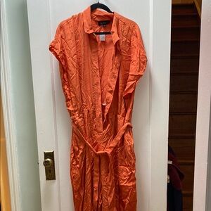 Eloquii Orange Button-Up Dress